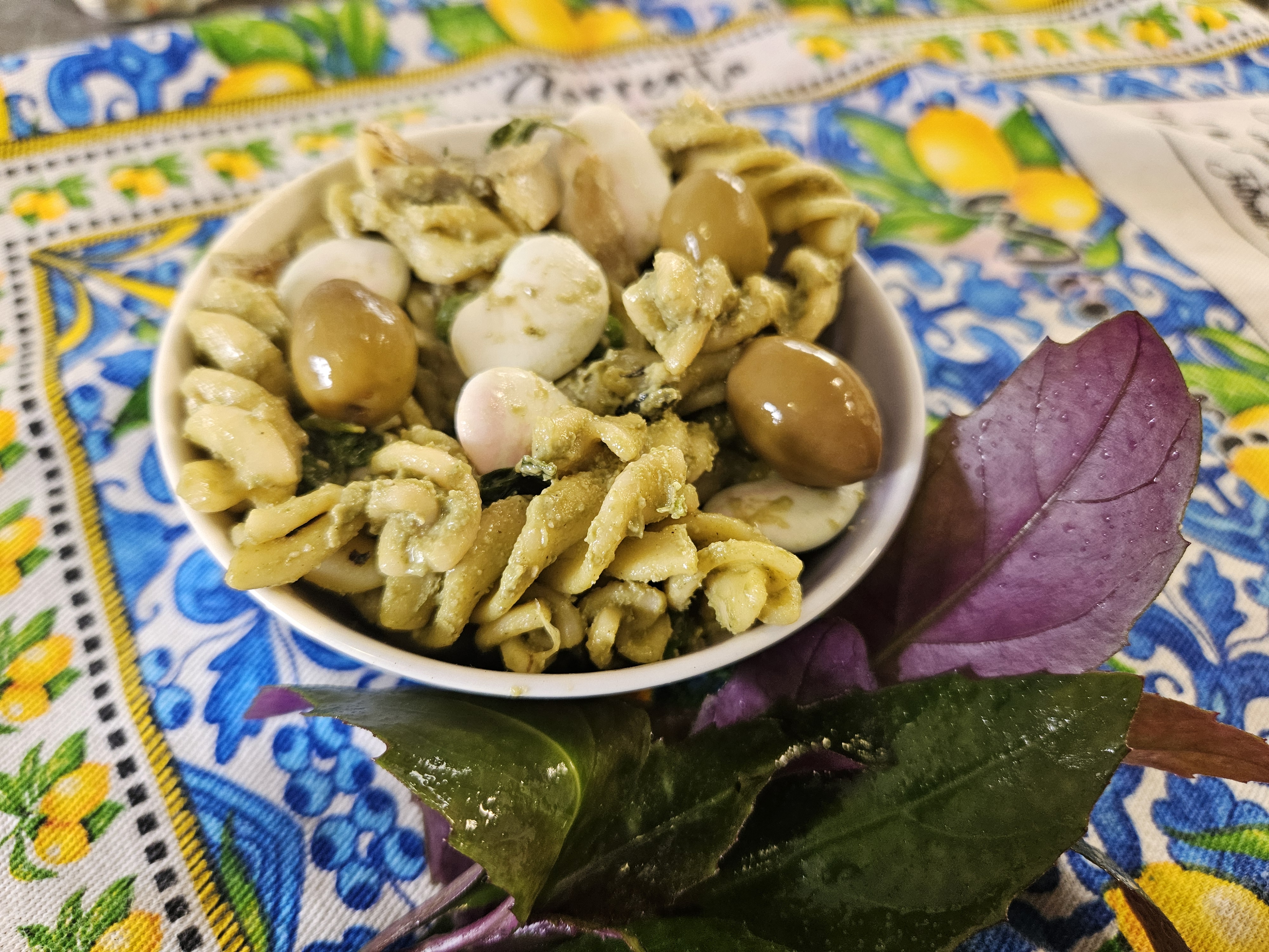 Garden Pesto Pasta beans peas